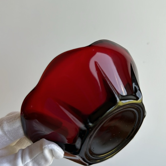 ‘Antique Ruby’ Cristal D'Arques France Ruby Red Divided Plate and Dip Bowl - Picture 10 of 11